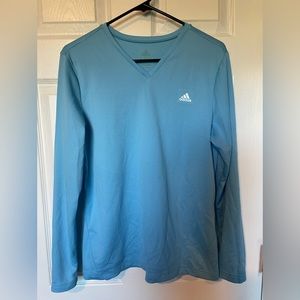 Adidas light blue active long sleeve. Breathable, light fabric.